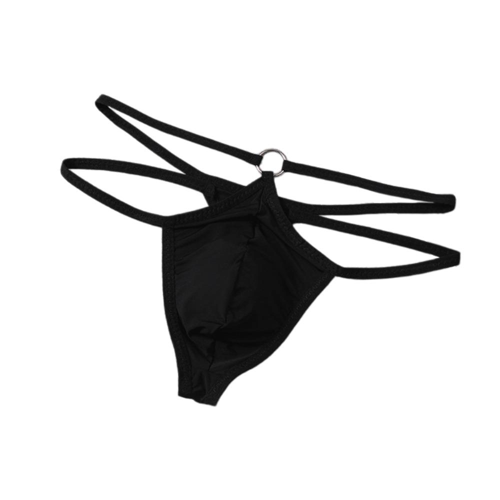 Mesh Men Underwear Hollow Out T-back Briefs Simple Men's Thin Thong Exotic