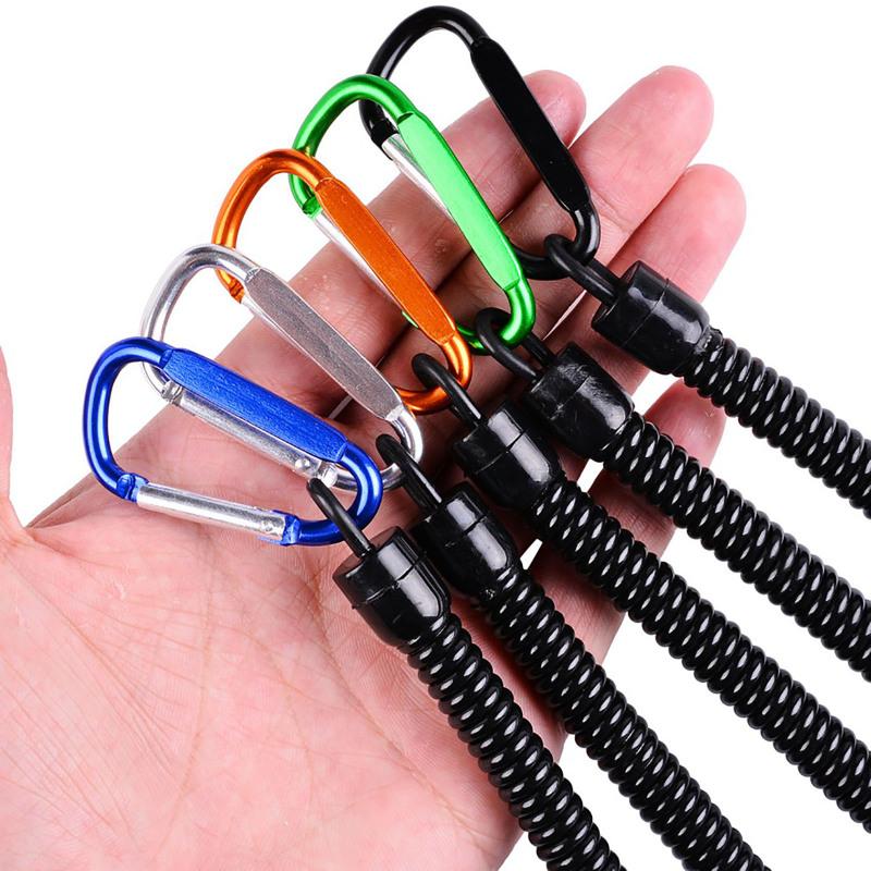 5pcs Outdoor Anti-lost Keychain Rope Fishing Rod Protective Lanyard Telescopic Anti-lost Key Ring
