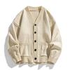 Loose V-neck Long-sleeved Men's Sweater Men's Simple Casual Knitted Wool Jacket