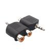 3.5mm Lotus Female Stereo Audio Converter: 3.5mm Double to 2RCA Female, 3.5mm Splitter to Dual Lotus