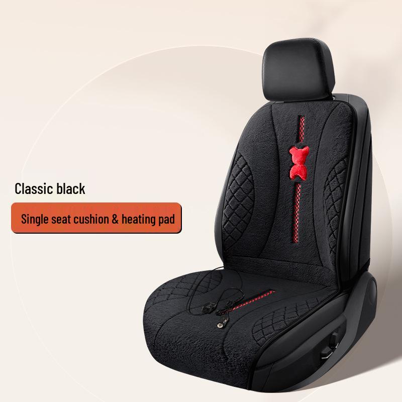 SF Rabbit Plush Heating Pad Car Seat Cushion - Bear Cartoon Winter Warmth Interior Supplies