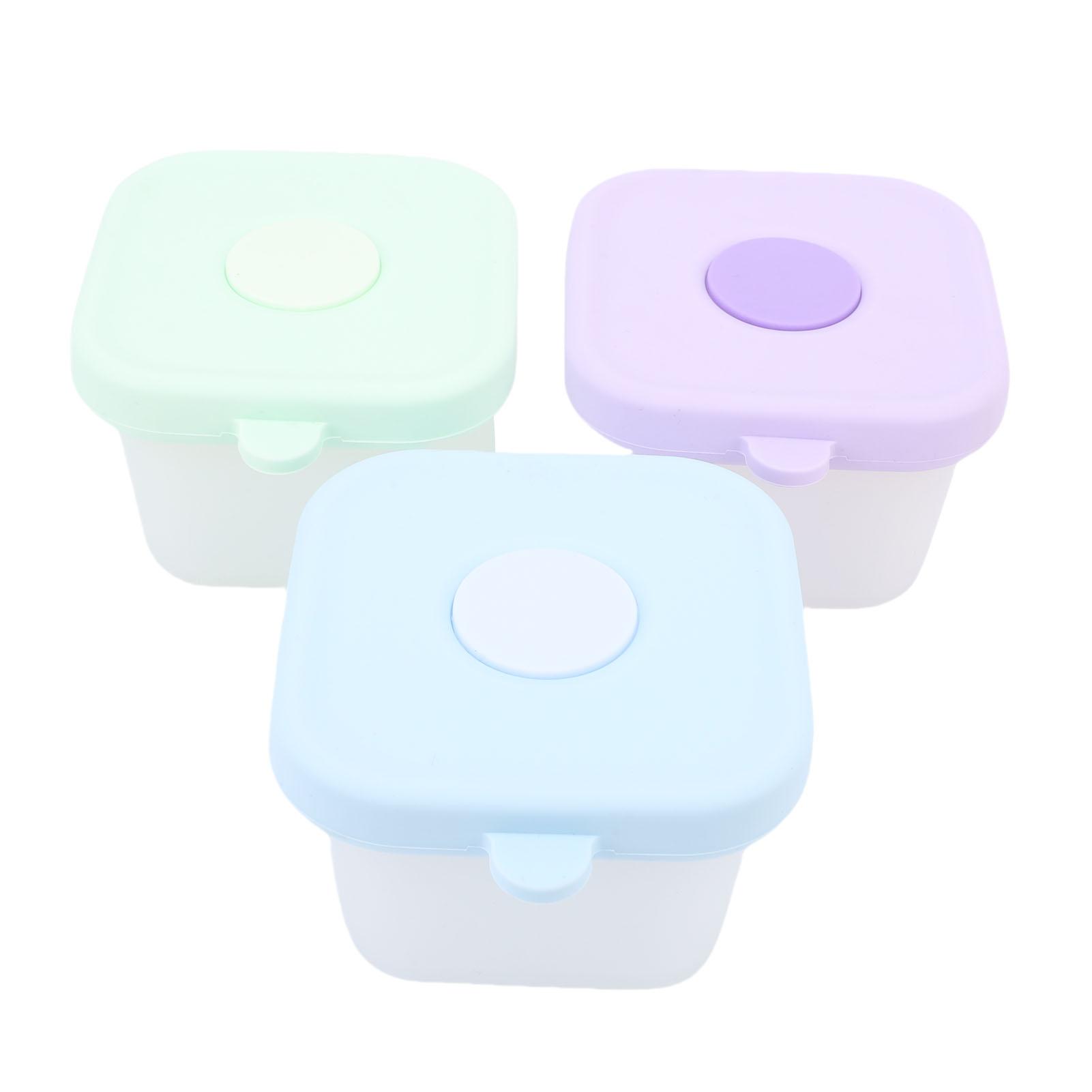 

3pcs Silicone Baby Food Containers Clear Scale Microwave Safe Small Snack Containers with Lid for Kids Toddlers 150ml