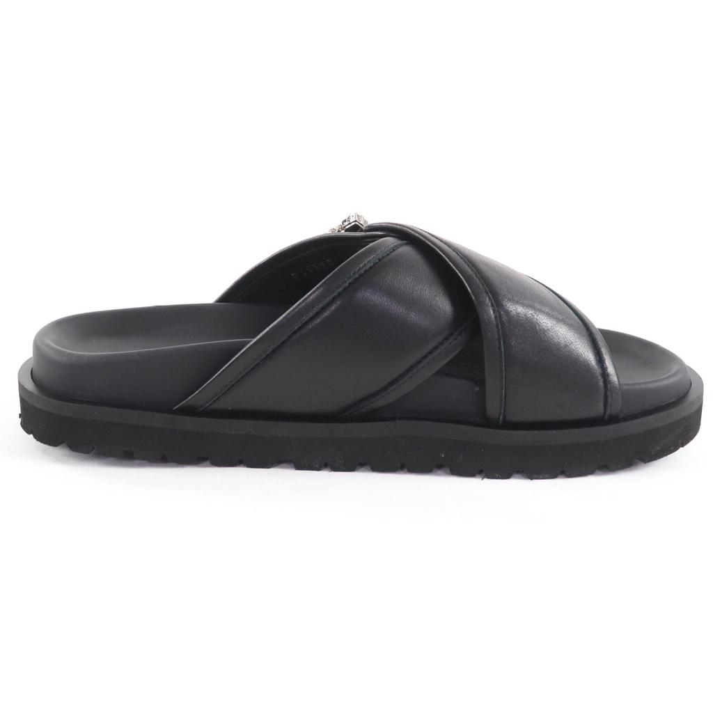 Very Good Sergio Rossi Sandals sr Twenty Leather cross with jewels black 37.5 Used