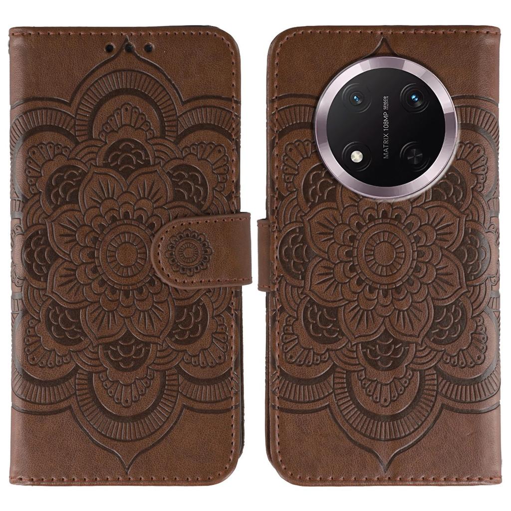 Phone Case For Honor Magic7 Lite 5G/X60 Pro 5G/X9c 5G PU Leather Mandala Imprinted Design Wallet Cover