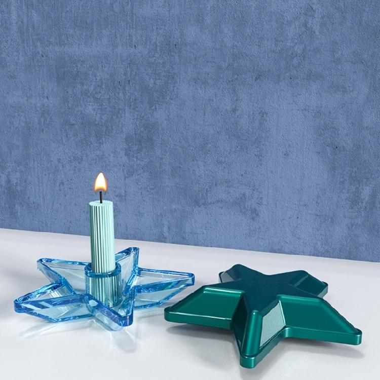 Star Round Aromatherapy Candlestick Plaster Drop Mold Holiday Table Decoration