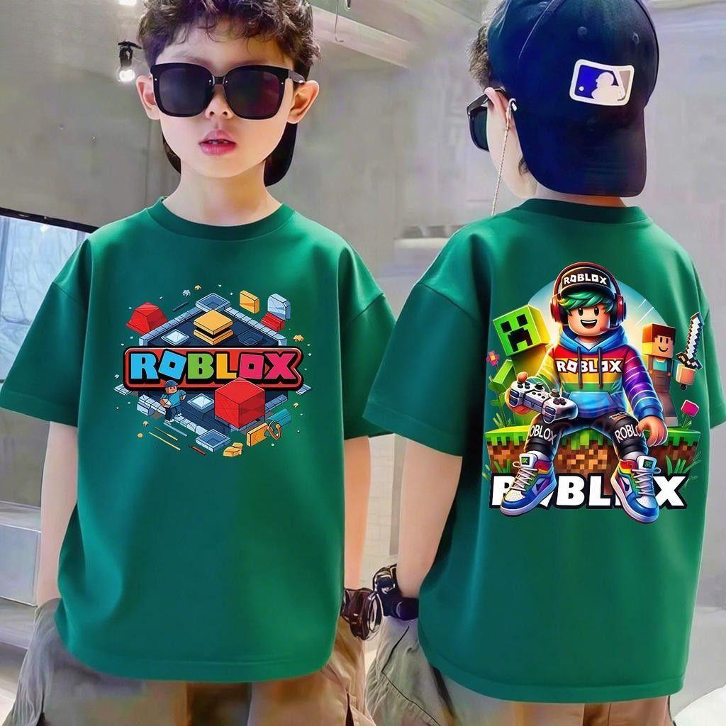Children's T-shirt Boys Cute Cartoon Summer Short Sleeve Round Neck Loose Shirt