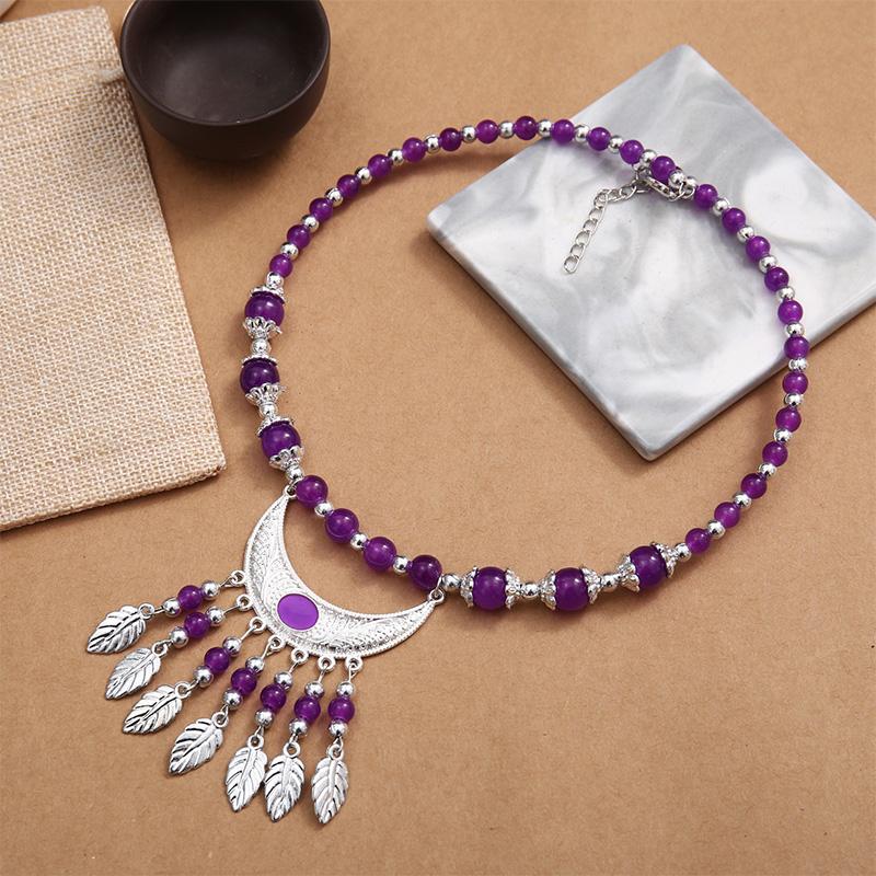 1PC Long Chain Ethnic Style Hair Jewelry Headpieces Forehead Dancing For Women Leaf Tassel Necklace Bohemia Headwear