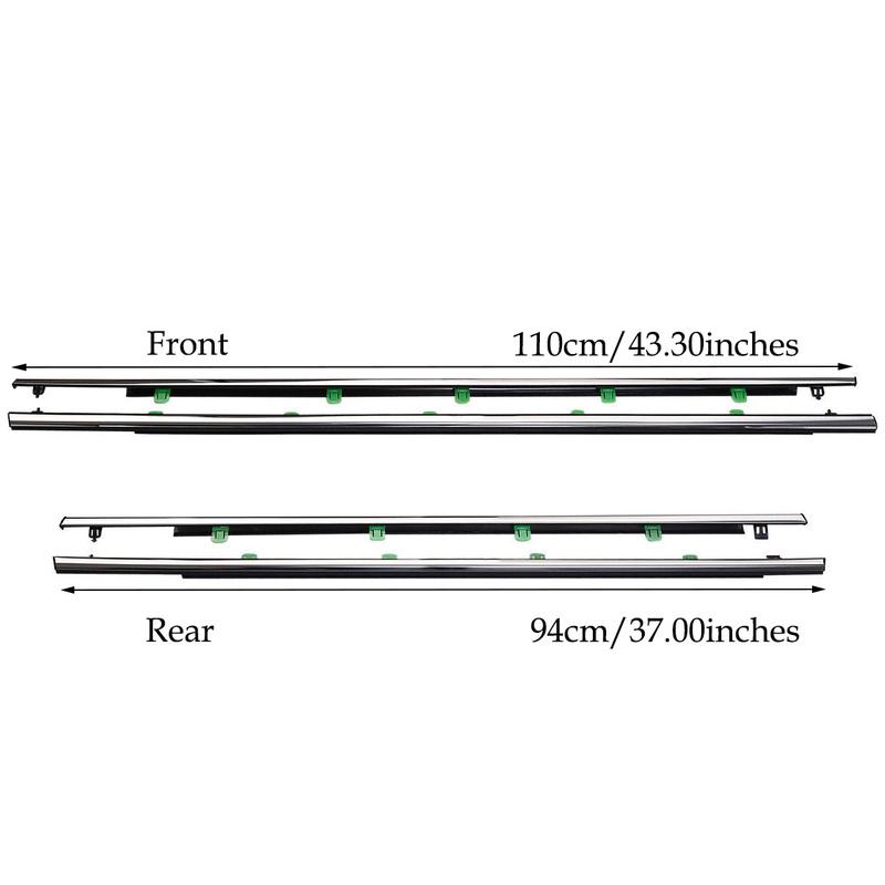 4PCS Car Outer Windows Rubber Weatherstrip Waterproof Pressure Strip Sealing Belt Moulding Trim For Honda CR-V CRV 2007-2011