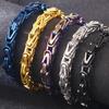 Gold Color Bracelet for Men Stainless Steel 8MM V Shape Chain Men's Wrist Arm Jewelry Birthday Gifts for Boys Him Engraveable