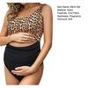 Pregnant Woman's Bikini Set High-Waisted Bottoms Leopard Print Top Soft Elastic Supportive Swimwear