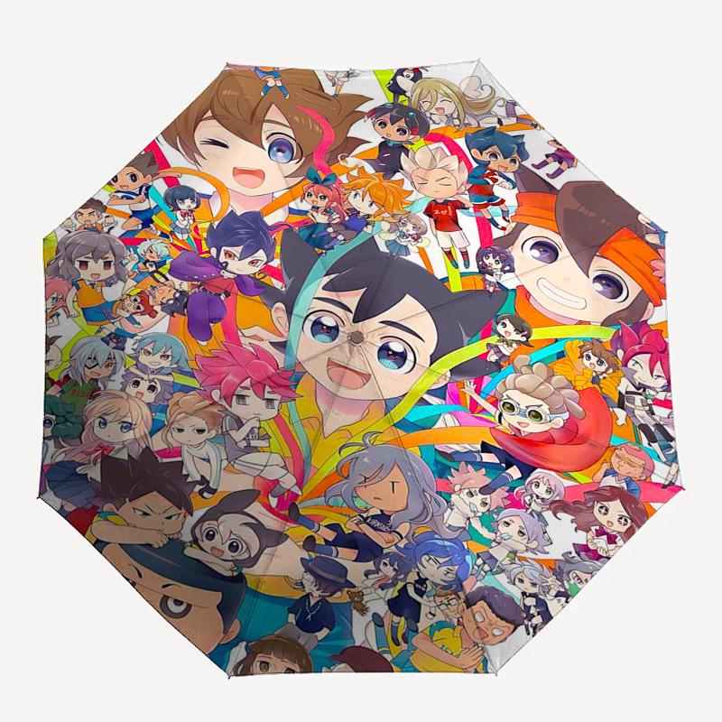1pc Rainbow Chaser Outdoor Umbrella - Featuring Mirai Kuriyama & Friends, Automatic Opening/Closing, Portable 3-Fold Design, 8-Rib Iron Frame, Perfect