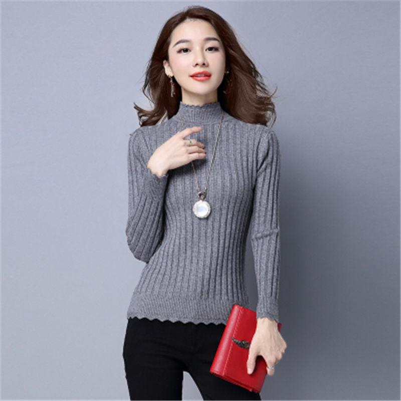 Dámské dámské svetry s vysokým elastickým polovičním rolákem Dámské pulovry dámské svetry