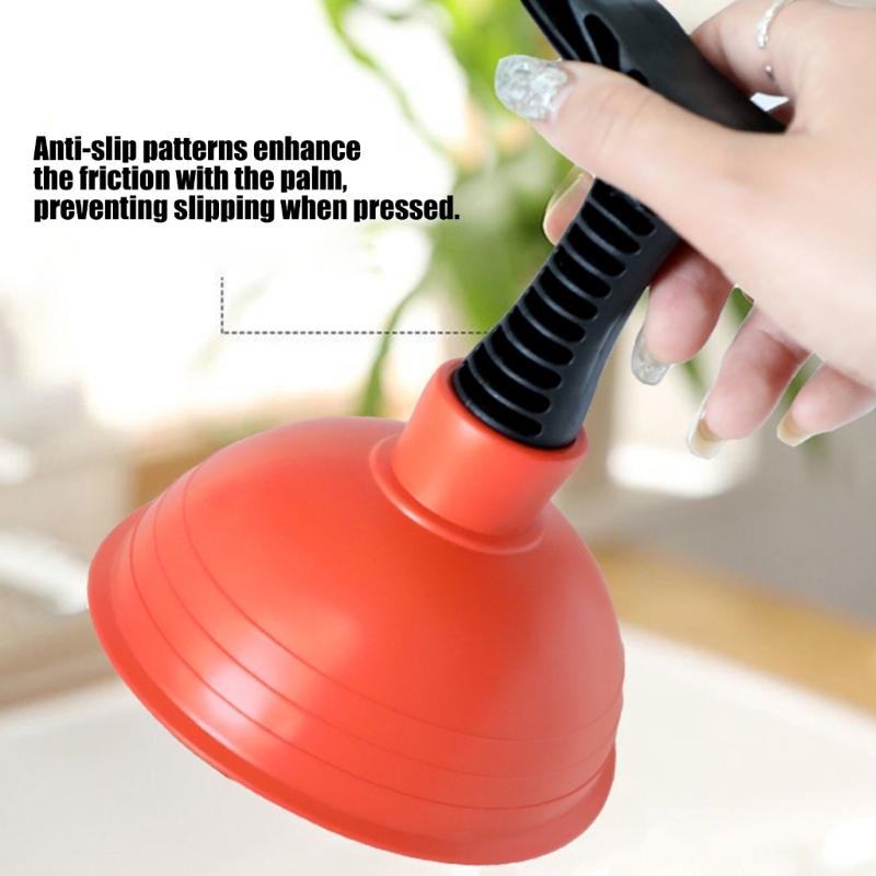 Ergonomic Grip Mini Drain Plunger with Heavy Duty Rubber Cup for Powerful Suction Unclog Slow Drains in Kitchens Bathrooms Compact Size