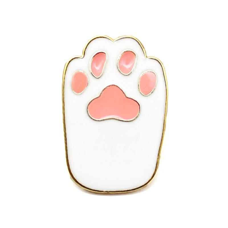 Cute Cartoon Dog & Cat Paw Enamel Brooch Pin - Popular Design