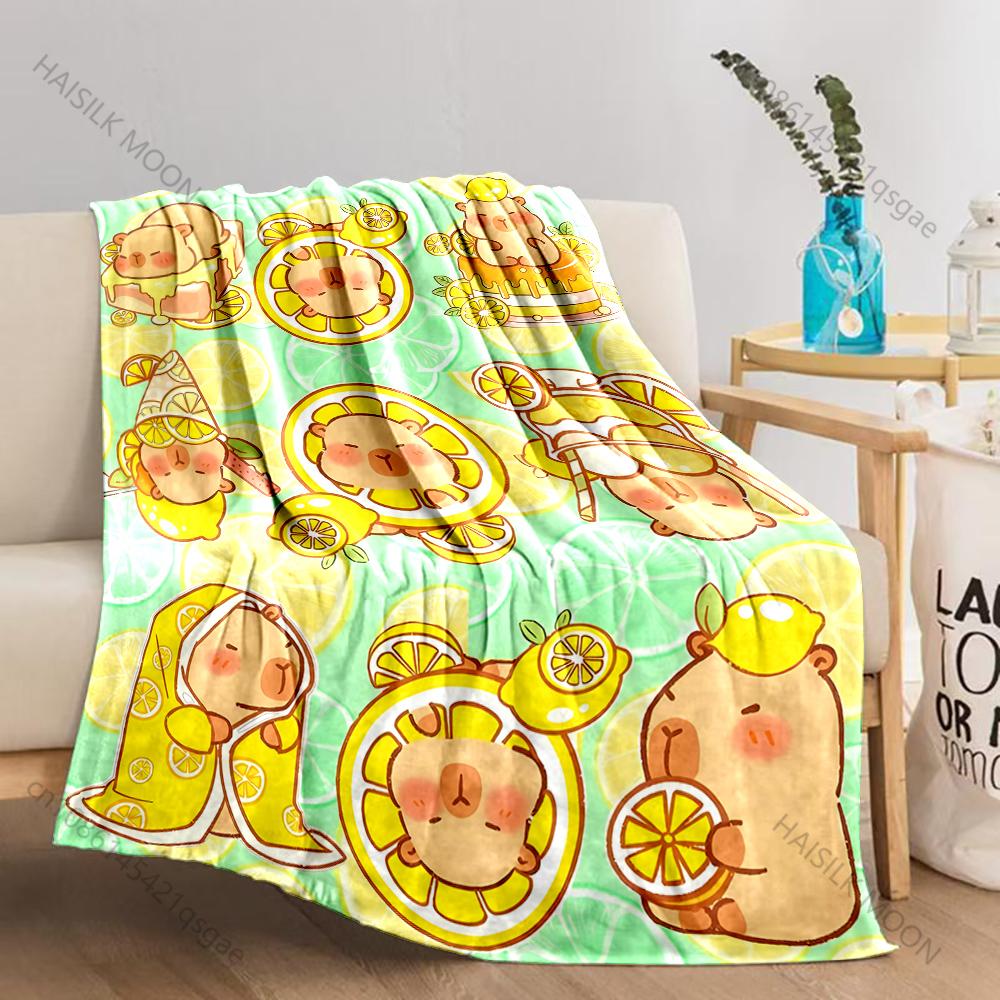 Verschiedene Größen Capybara Cartoon Decke Warm Weich Flauschig Überwurf King Size Luxus Überwurf Kinder Erwachsener Bett Sofa Decke Reise Überwurf