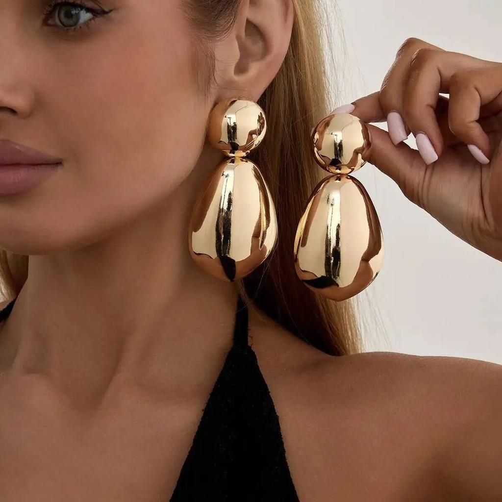 Ingemark 6 Styles Retro Exaggerated Irregular Geometric Stud Earrings Women Creative Punk Metal Piercing Earrings Charm Jewelry