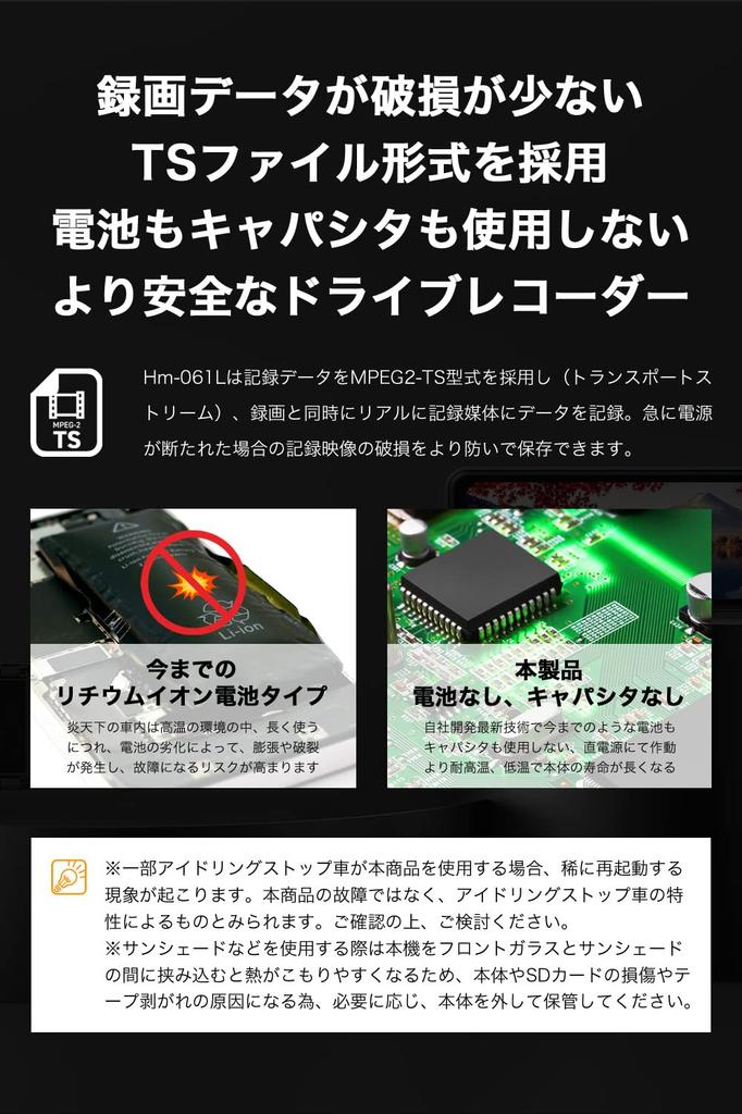 Higashi Great Value for Drive Recorder with Front and Rear Parking and Noise Model [Latest Model, Money] Mirror-Type Cameras, GPS, Monitoring,