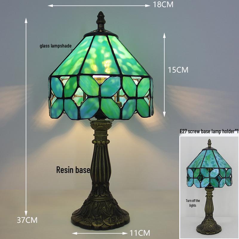 Tiffany Vintage Stained Glass Table Lamp for Bedside or Cafe