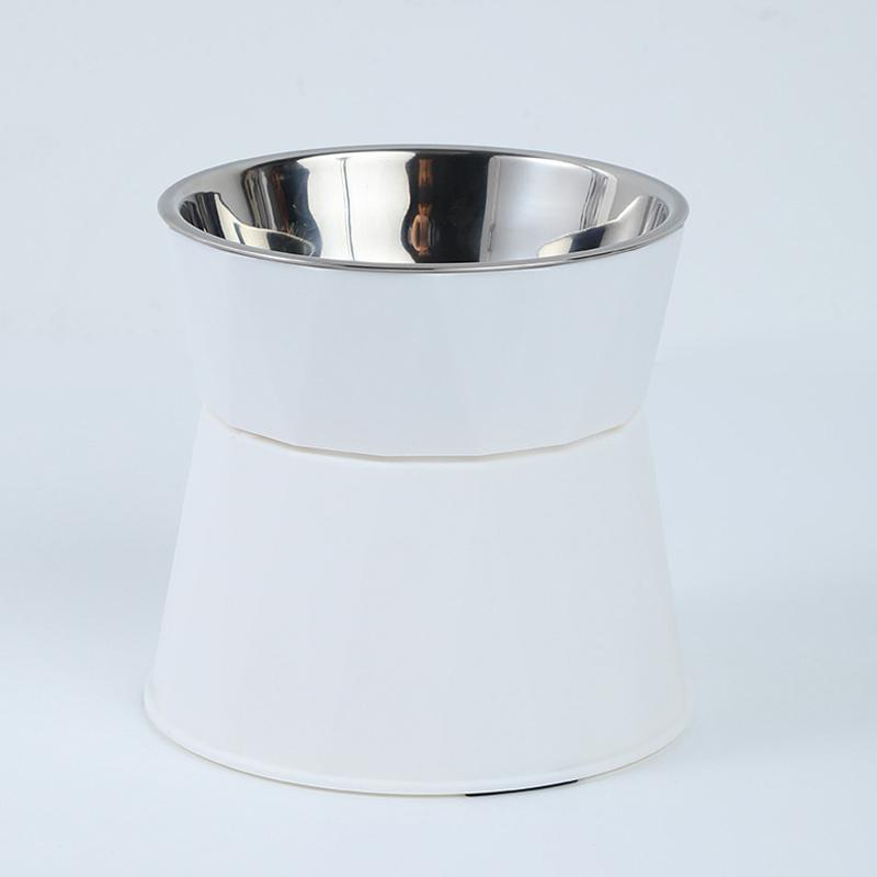 Sklisikker Kollisjon Høydejustert Katt Hundeskål Hevet Rustfritt Stål Kattefôrskåler Beskytt Nakke Valp Katt Fôringsutstyr