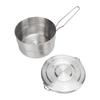 1.5L Camping Pot 304 Stainless Steel Folding Handle Stable Camping Cook Pot with Lid for Outdoor