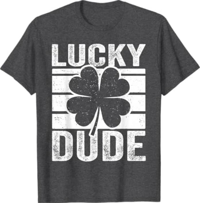 Funny Lucky Dude Boys St Patricks Day Tshirt S
