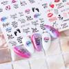 1 Set Valentines Liebesbrief Blume für Nägel Inschriften Nail Art Dekoration Nagel Wasser Aufkleber