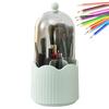 Makeup Brush Holder with Lid Dustproof Rotating Makeup Brush Holder Organizer Clear Makeup Brush Holder Cosmetic Brushes Organizer Holder for Vanity