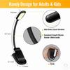 Neues Blaulichtgefiltertes Clip-On-Buchlicht 1000mAh USB Wiederaufladbar Dimmbares Amberfarbenes Leselicht Mini Leseleuchte Buchlampe
