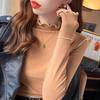 Women's Plush Lined Half-High Neck Long Sleeve Base Layer T-Shirt