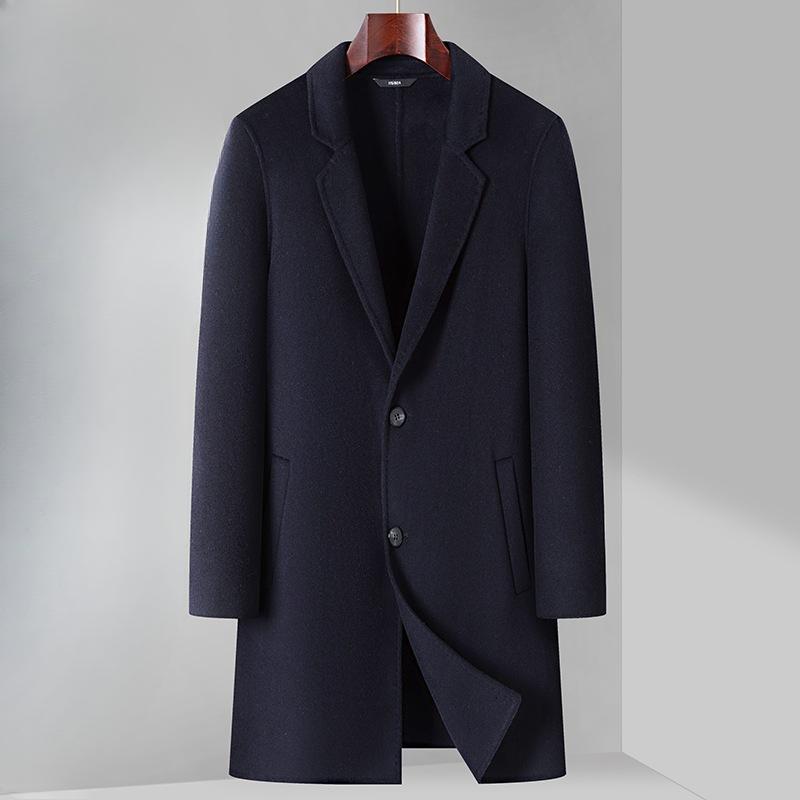 Двустороннее шерстяное пальто средней и длинной длины с утолщенным воротником и съемной — фото 3