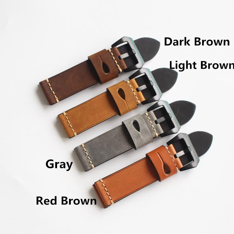 MERJUST Ruční výroba 20MM 22MM 23MM 24MM 26MM Pravá kůže Kůže Crazy Horse Řemínek k hodinkám Řemínek k hodinkám Mido PAM U-BOAT