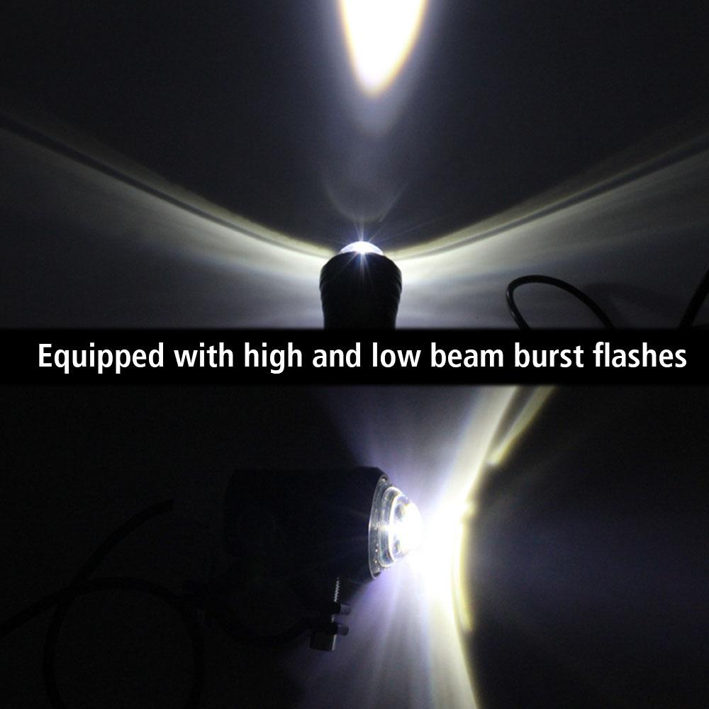 With Handlebar Toggle Switch Motorcycle Headlight Strong Spotlight LED Fog Lights Front Spotlight Strobe Flashing Light Daytime Running Lights