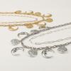 Women European Retro Relief Portrait Sun Moon Necklace Minimalist Personality Double Layer Chain Choker
