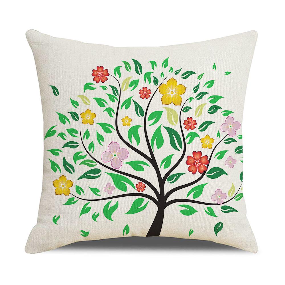 Ins Nordic Style Cartoon Tree Car Sofa Pillow Custom Nap Pillow Lumbar Cushion Cover Home