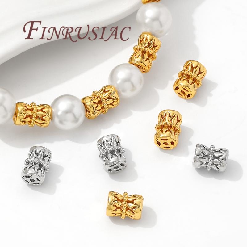 7.5mm*5.6mm 18K Gold Plated Hollow Spacer Beads For Jewelry Making,Separators For Bracelet Accessories,Metal Beads,Necklace Bead