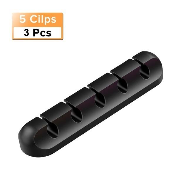 

3pcs Cable Organizer Cable Winder Flexible Cable Management Clips For Mouse Earphone TV Office Home Electronics etc