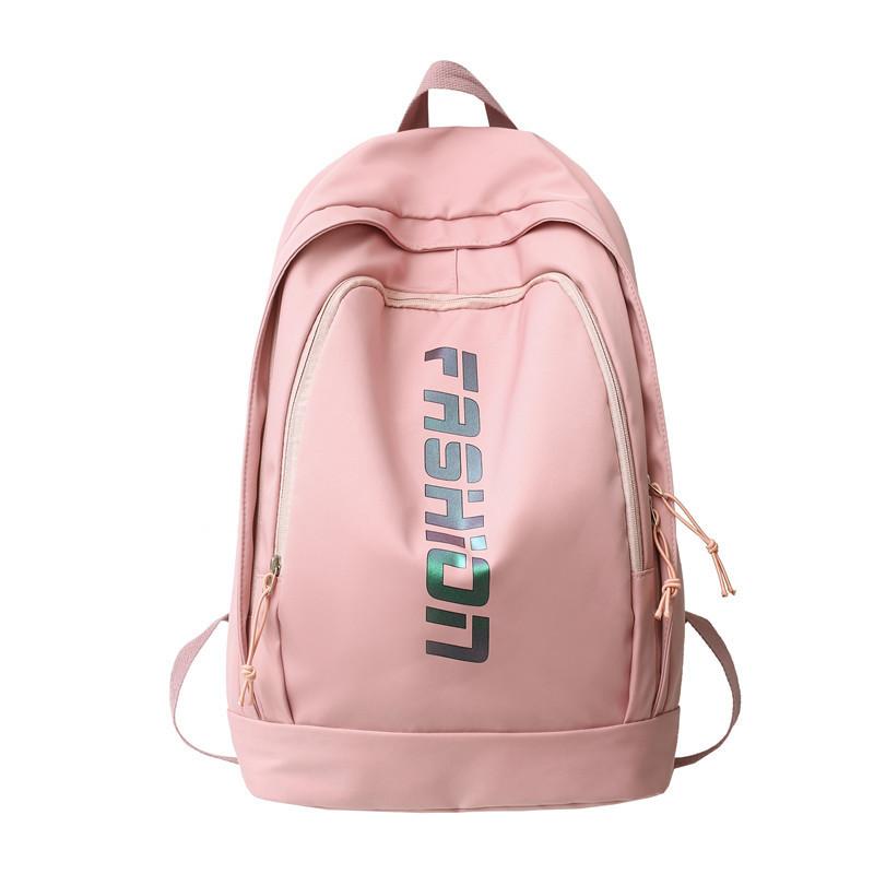 Simple Color Solid Letter Pattern Student Backpack For School And Use Daily