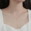 Copper Plated Luxury Long Lace Ankle Chain for Women Four-leaf Clover Design Dainty Trendy Lockbone Necklace Elegant