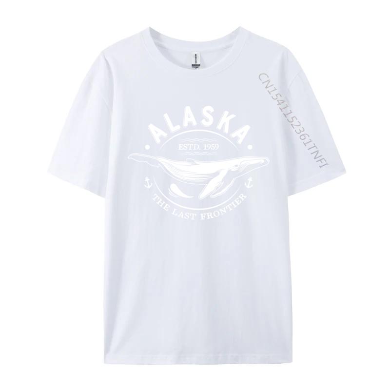 Normal T-shirts Alaska The Last Frontier Whale Home Cruise Vintage Design Custom T-Shirt For Men Premium Cotton Autumn Tops Tees