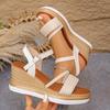 Fashion Braided Wedge Sandals for Women Lightweight Buckle Strap Platform Sandles Woman Summer Thick Sole Beach Sandalias Mujer