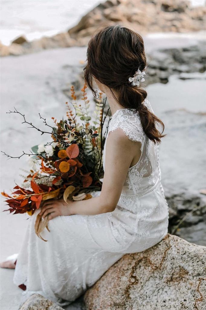 Lace Wedding Dinner Long Stylish and Empire Overseas [Fiveen] Pre-wedding Dress, One-piece, Dress, Simple, Wedding, After-party, Bride, Party,