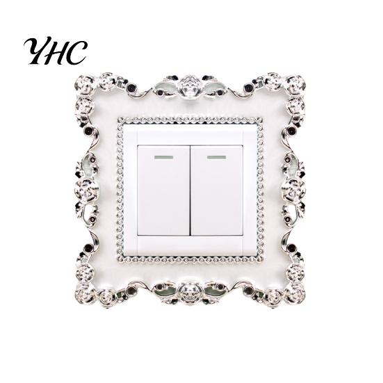 Outlet Sticker Switch European Style Punch Free Plastic Socket Decal Wall-mounted Cover Wall for Home