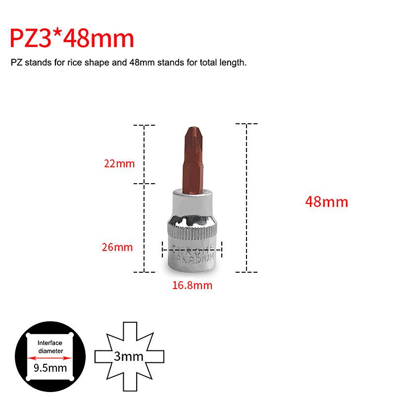 3/8palcové nástavce na bity Torx T20/30/40/45/50/55/60 S2 Ocel Délka 48 mm Stříbrný odstín Ruční nářadí pro opravy automobilů