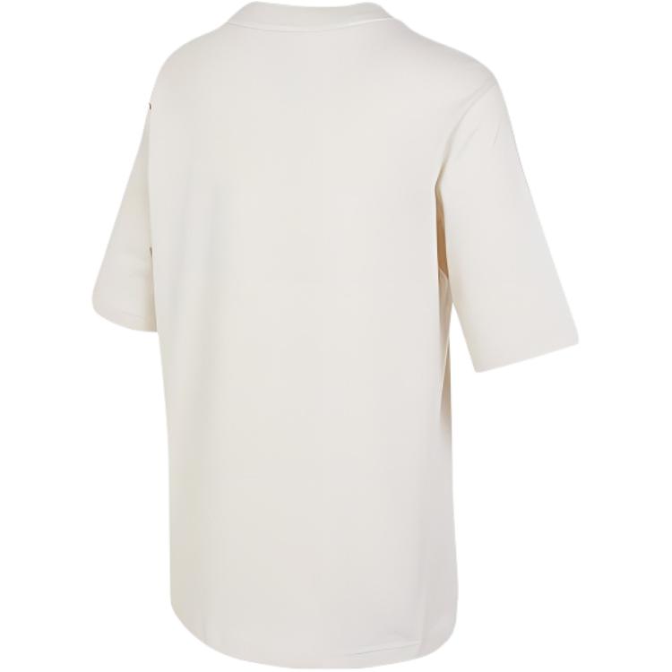 Nike T-shirt da Donna con Stampa Logo Dettaglio Diviso Traspirante Girocollo Manica Corta Top Beige FB8346-104