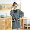 Japanese Simple Style With Pocket Apron Kitchen Oil-proof Adult Long Sleeve Bibs Fashion Household Aprons Wholesale