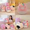 Cute Cartoon Animal Rainbow Unicorn Pillow Soft Plush Toy Cushion Embroidered Stuffed Doll For Girls 35cm