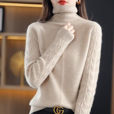 Autumn and Winter New Turtleneck Sweater Women's Loose Thickened Lazy Style Fashion Versatile Knitted Bottoming Shirt Women