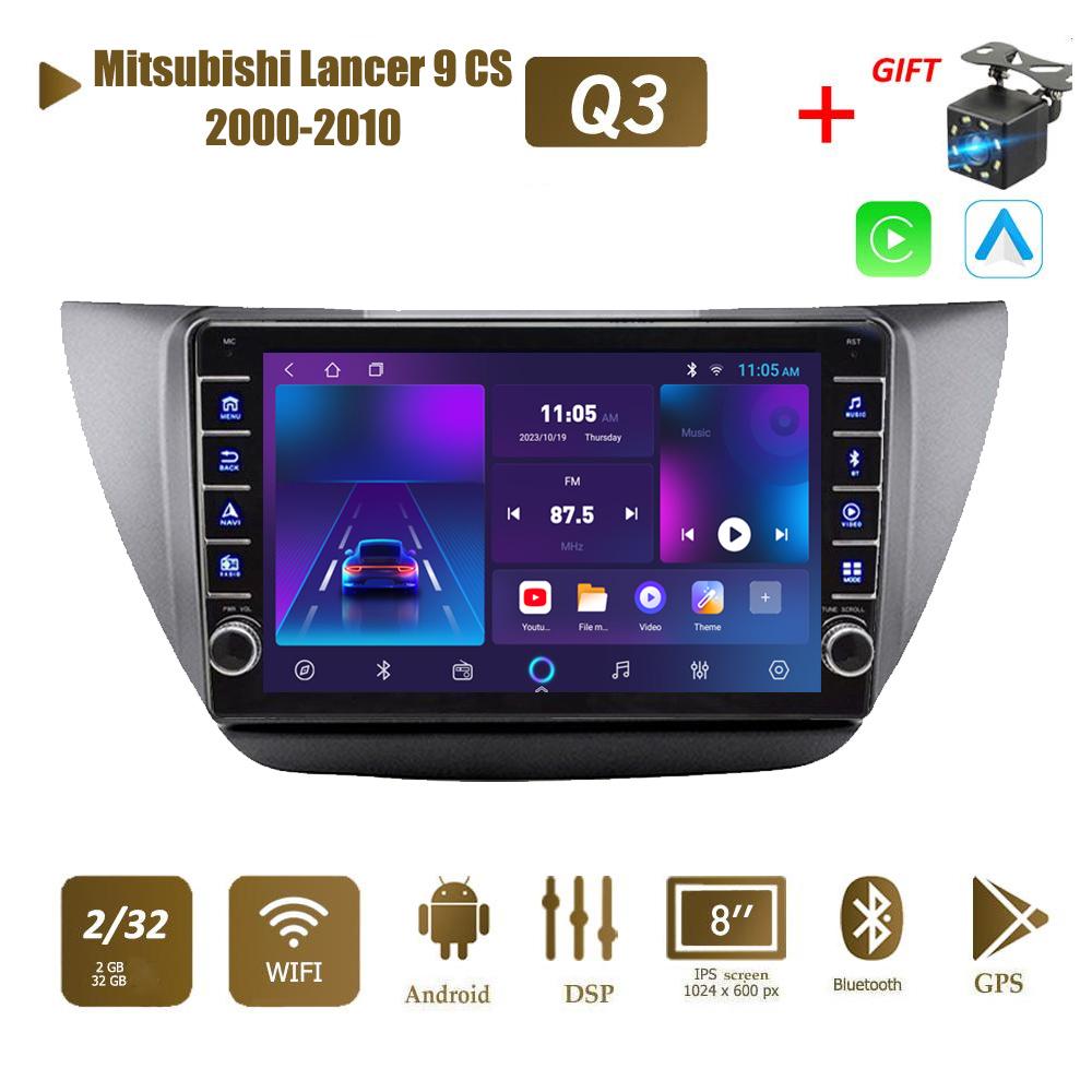 

icreative Мультимедийный видеоплеер на базе Android для Mitsubishi Lancer 9 CS 2000-2010 с кнопочной ручкой Carplay WiFi BT 2 Din 2 + 32 ГБ 2+32GB