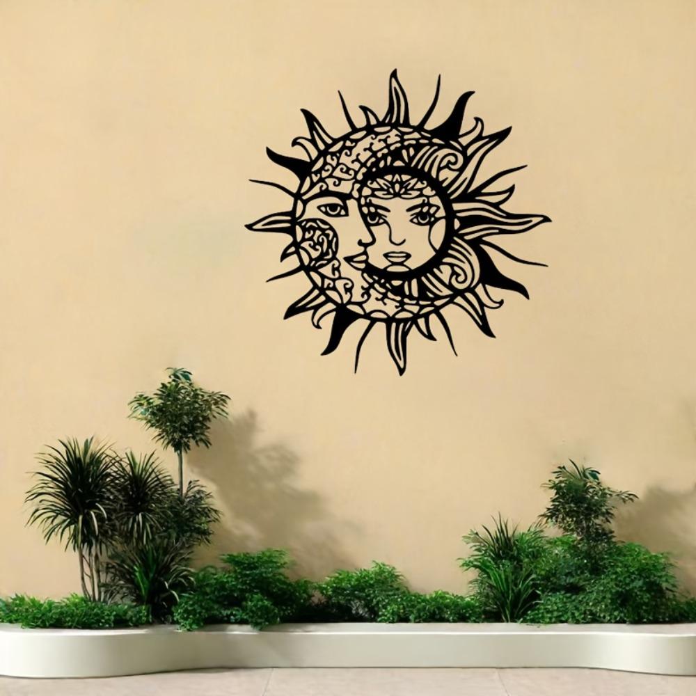 

Wrought Iron Sun Moon Wall Art Mystical Home Decor Romantic Valentine Birthday Gift Rustic Indoor Outdoor Hanging Ornament