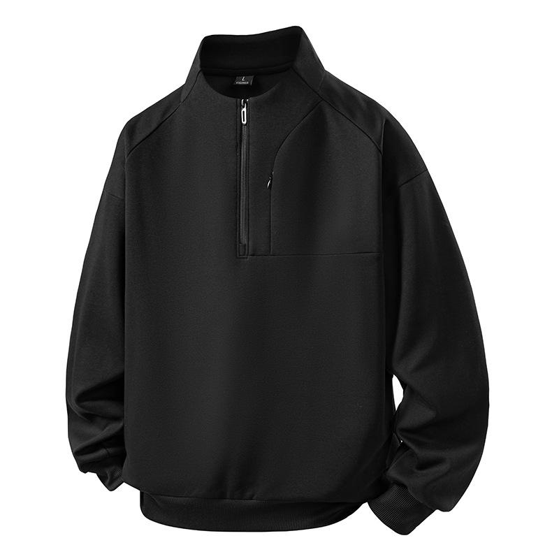 

Мужской свитер на молнии с воротником-стойкой, новинка весны, осени и зимы, верхняя одежда с длинными рукавами 3XL чёрный